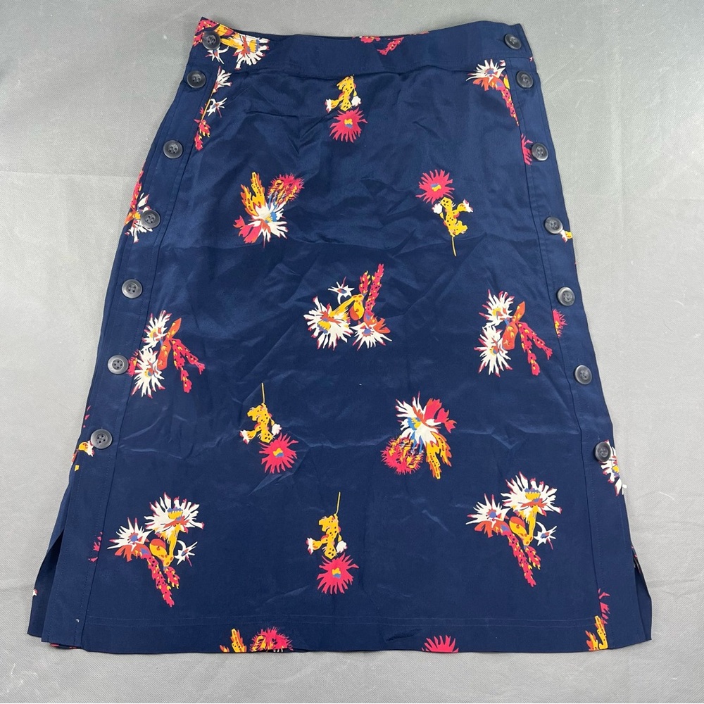 Madewell Silk Side Button Skirt Cactus Flower Sz 0